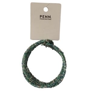 Turquoise Penningtons Women's Seed Bead Cuff Bracelet